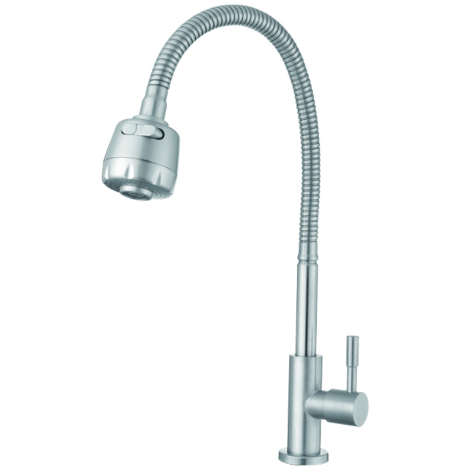 Commercial Sink Mixer Tap Flexible Spout with Spray Head Stainless Steel 324mm Height 3045016