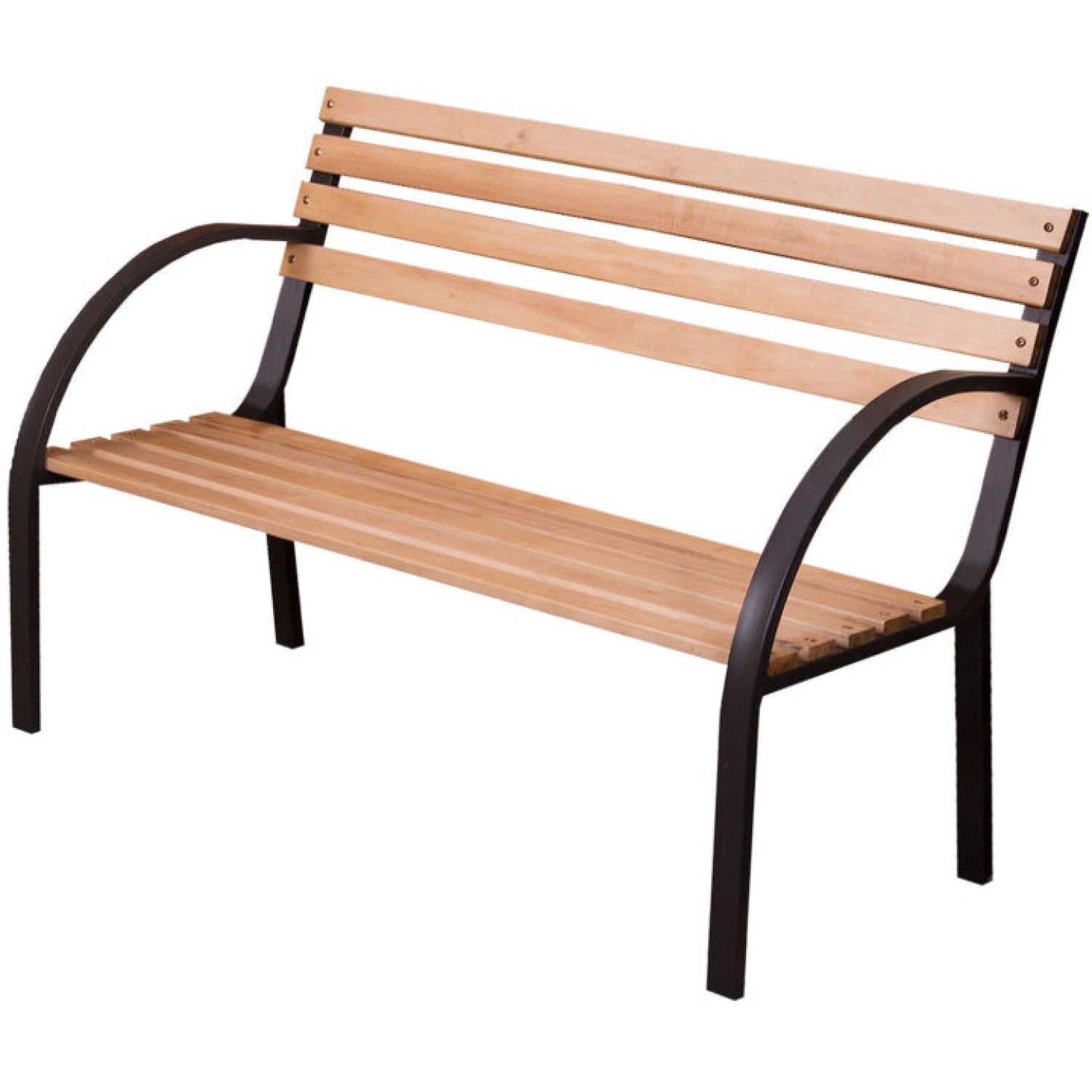 Garden Bench 1220mm Natural with Black Frame 572196