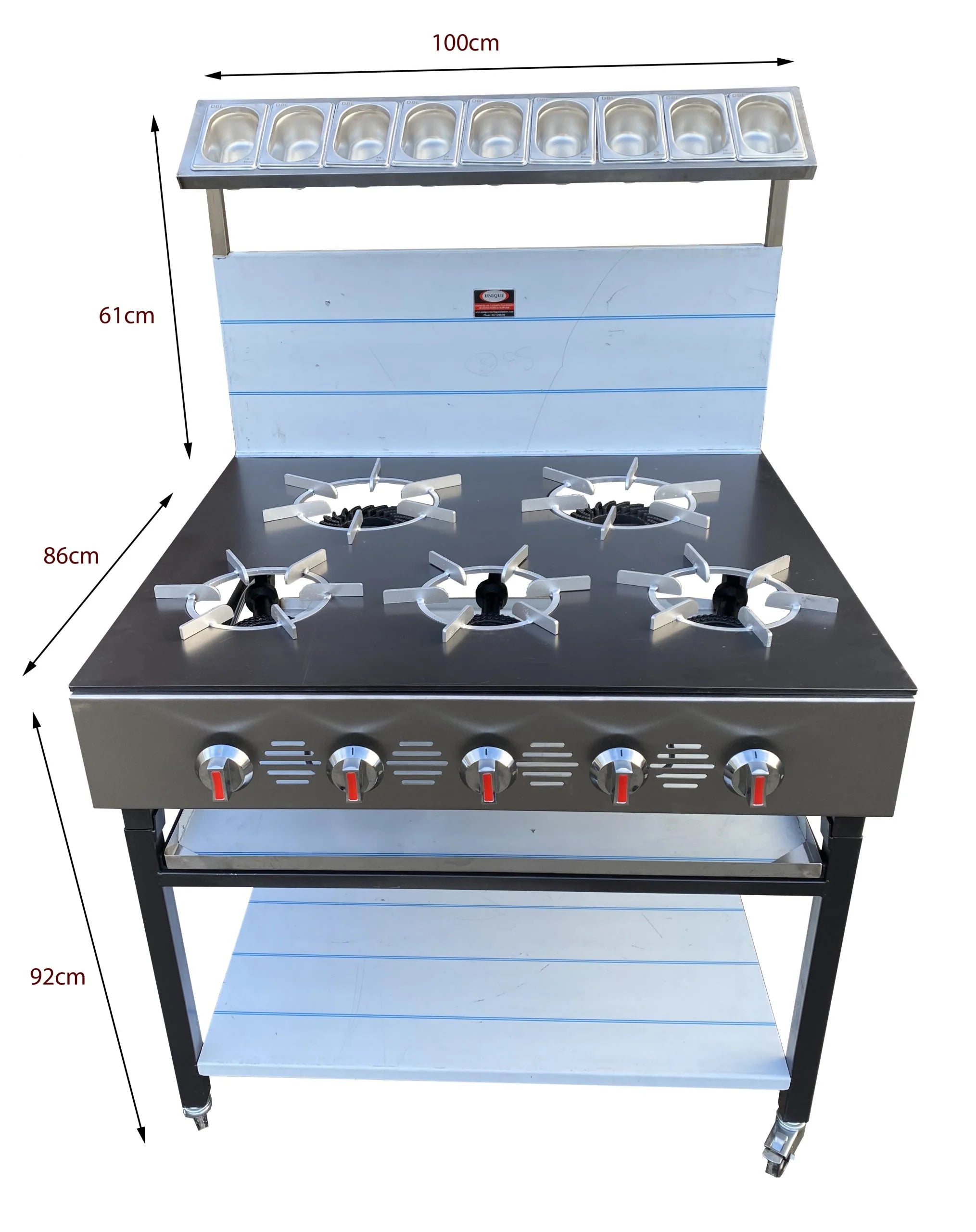 5 Burner Commercial Gas Cooker – Ideal for Restaurants & Takeaways