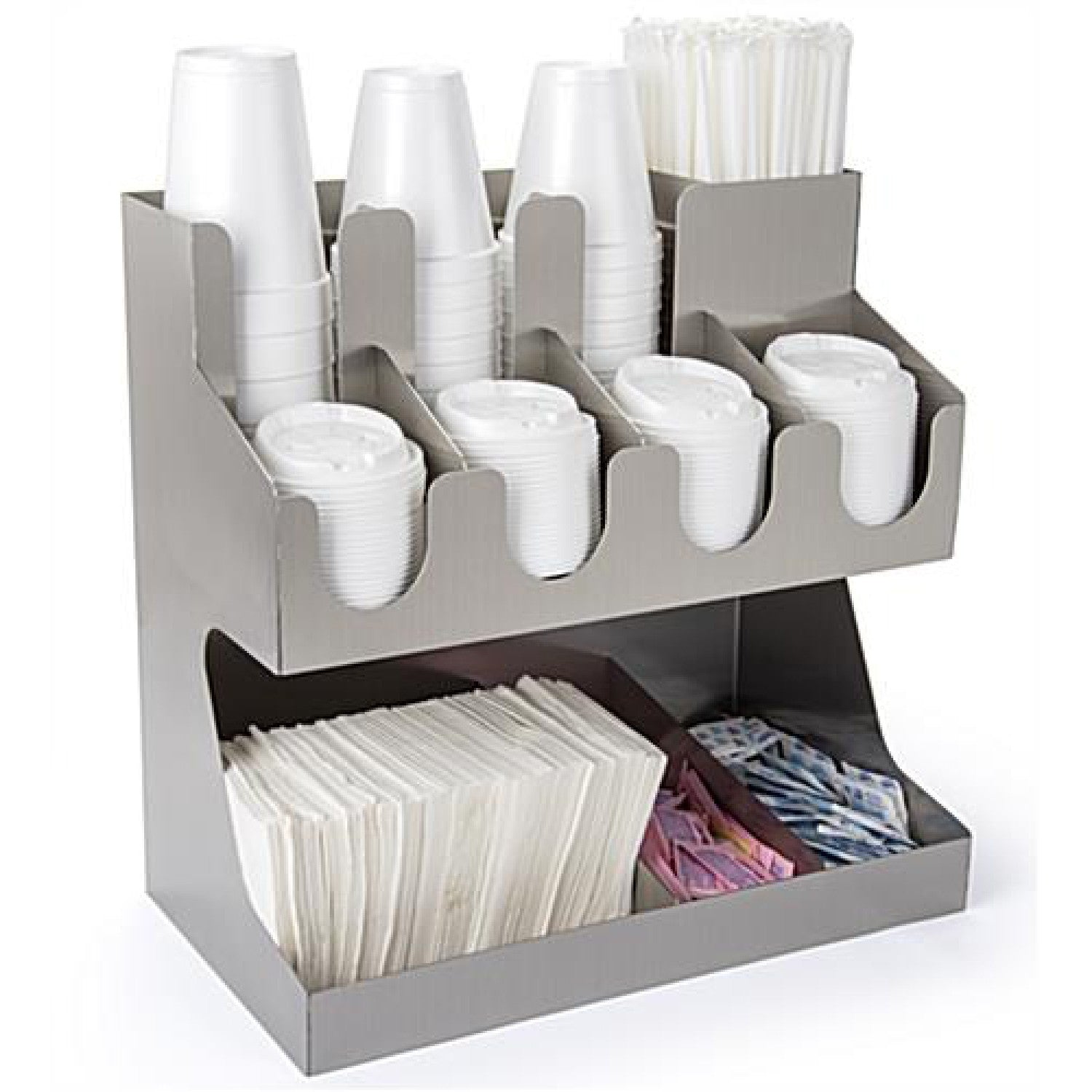 Stainless Steel 2 Tier Cup Holder / Dispenser Φ100mm Cups 7 Stacks 62006