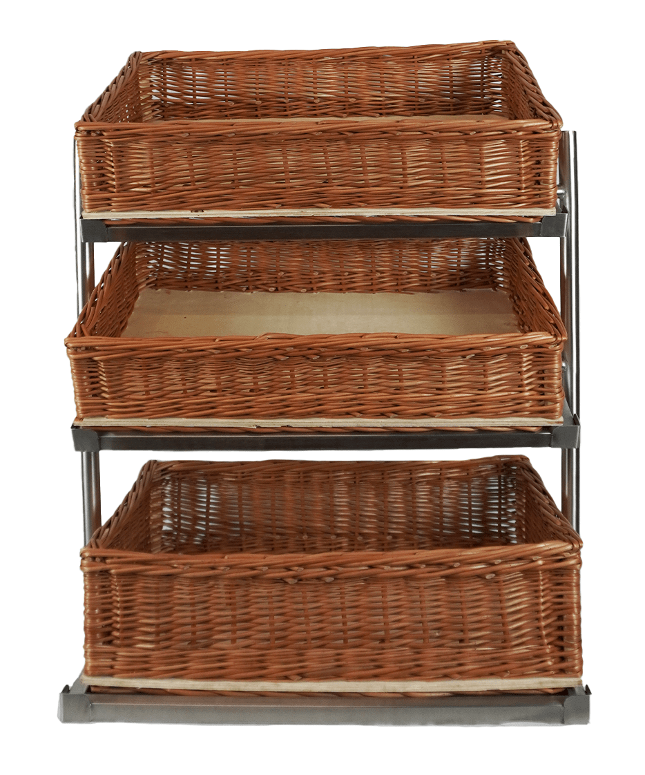 CombiSteel BREAD BASKETS ETAGERE 3 HIGH WIDE MODEL  INCL. BASKETS