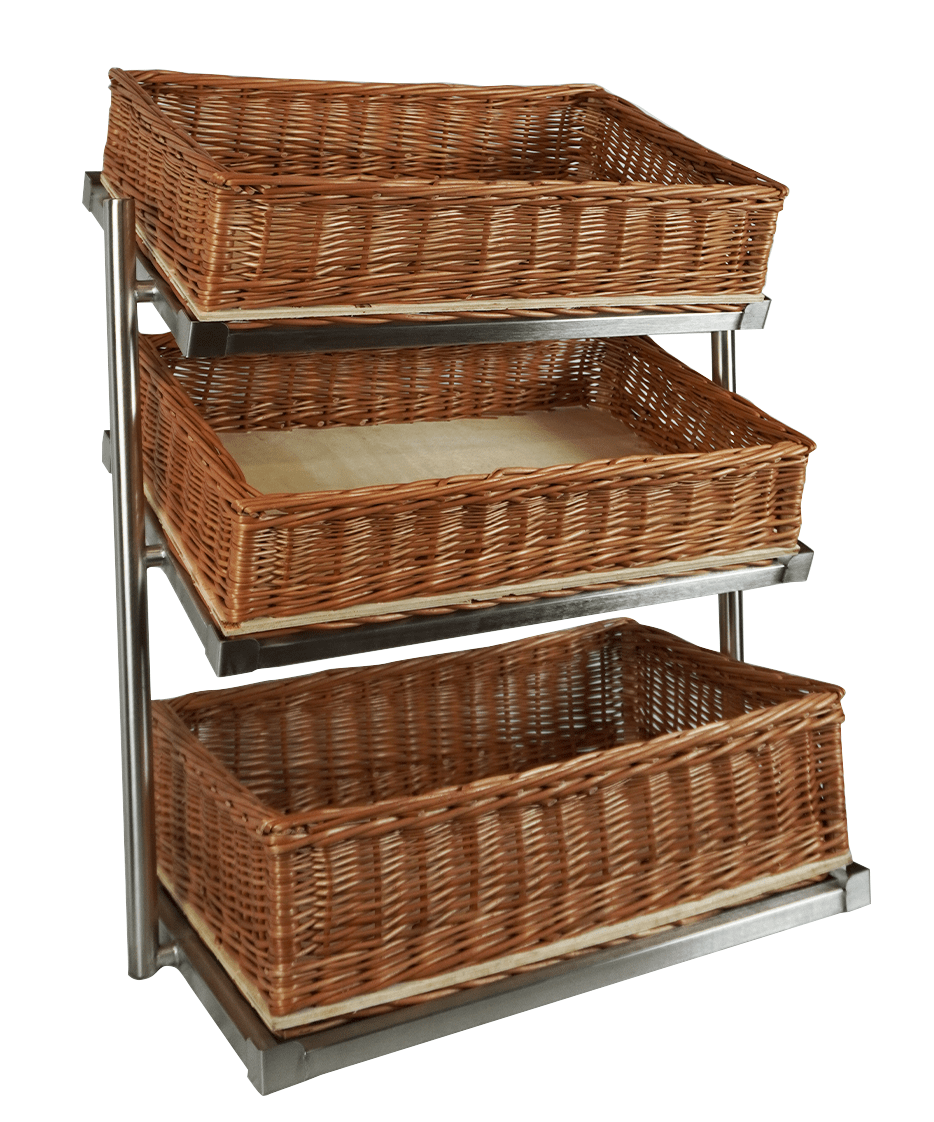 CombiSteel BREAD BASKETS ETAGERE 3 HIGH WIDE MODEL  INCL. BASKETS