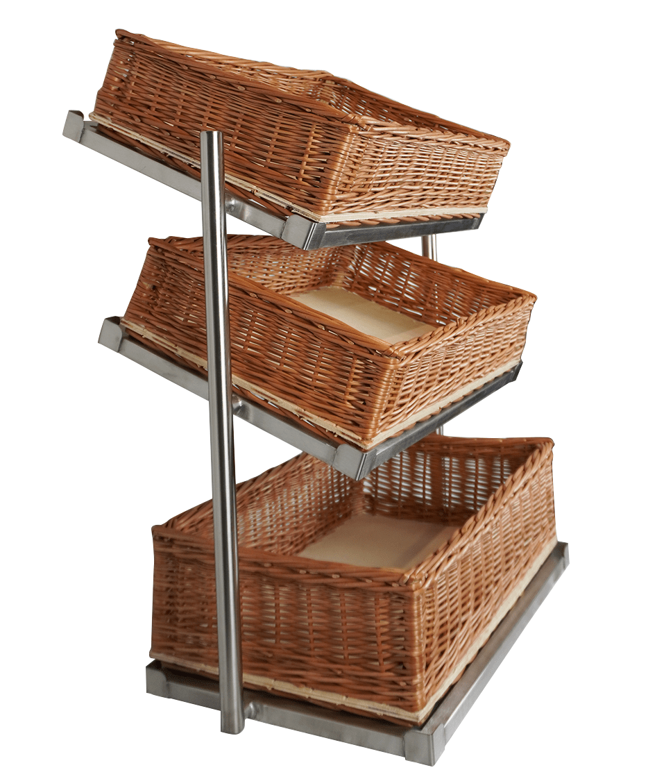 CombiSteel BREAD BASKETS ETAGERE 3 HIGH WIDE MODEL  INCL. BASKETS