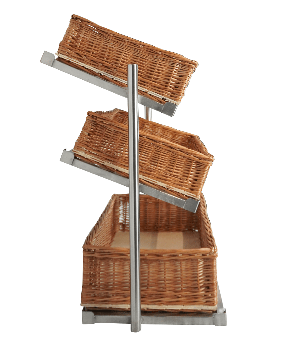 CombiSteel BREAD BASKETS ETAGERE 3 HIGH WIDE MODEL  INCL. BASKETS