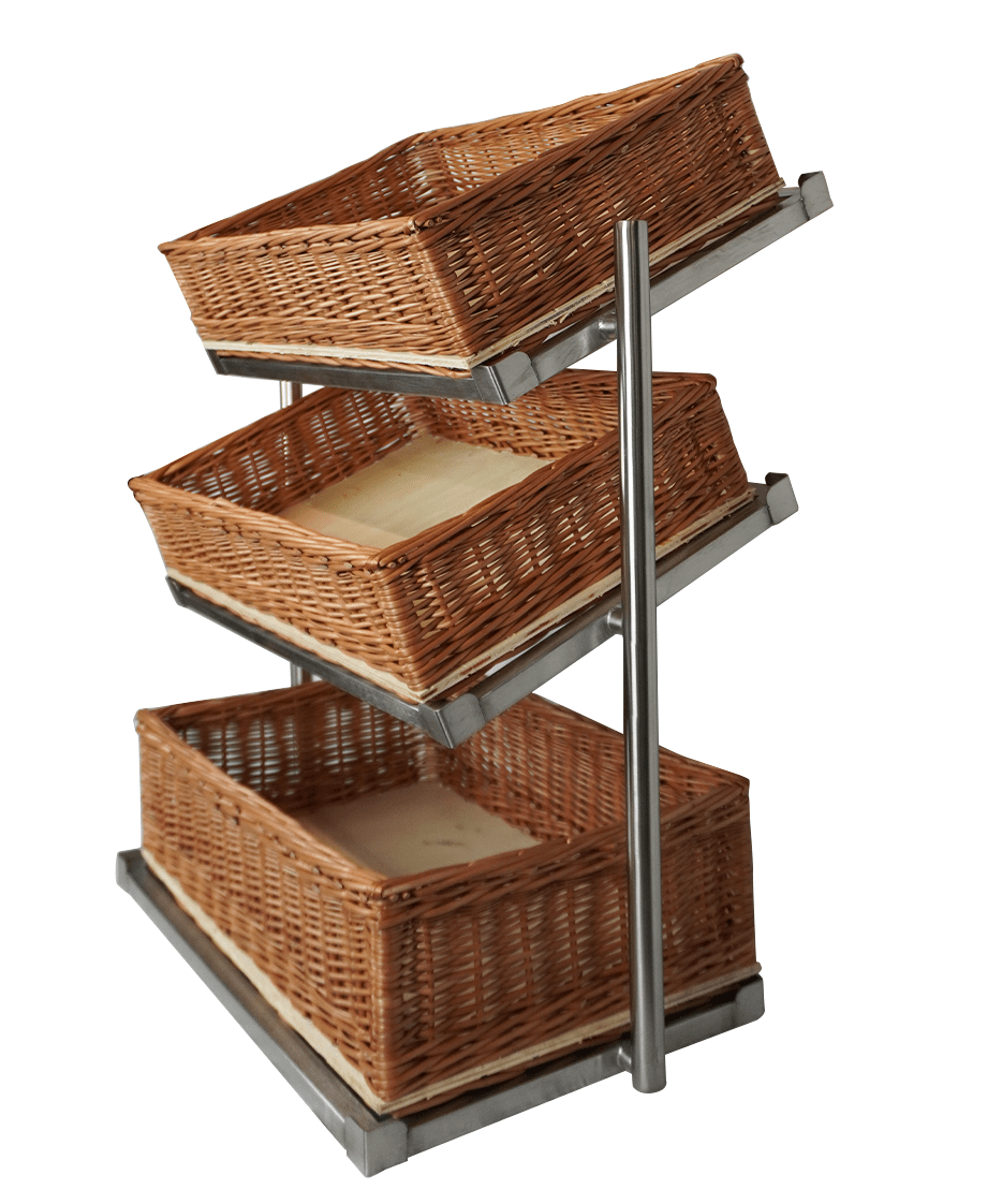 CombiSteel BREAD BASKETS ETAGERE 3 HIGH WIDE MODEL  INCL. BASKETS
