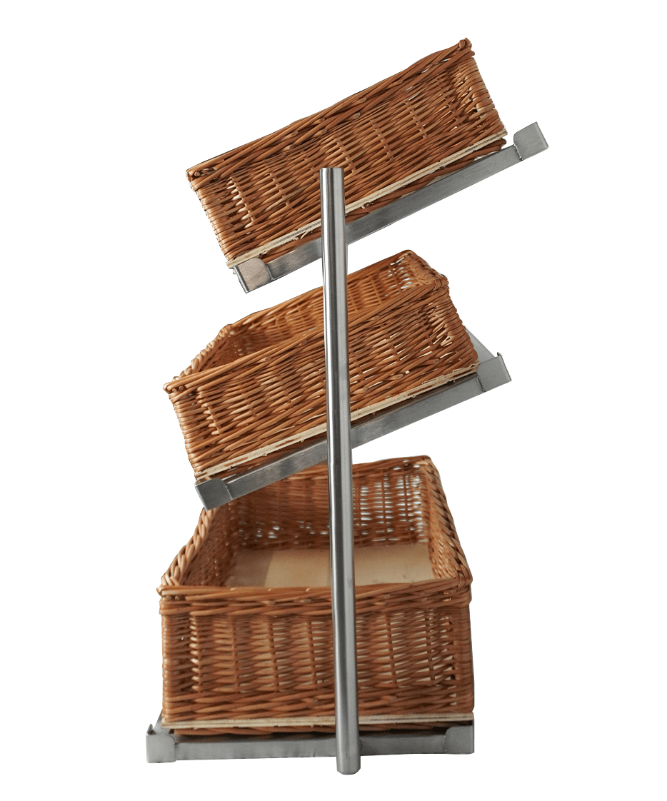 CombiSteel BREAD BASKETS ETAGERE 3 HIGH WIDE MODEL  INCL. BASKETS