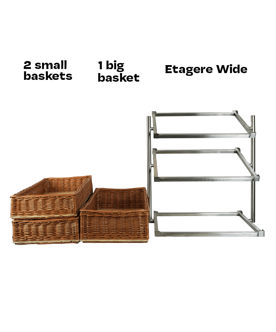 CombiSteel BREAD BASKETS ETAGERE 3 HIGH WIDE MODEL  INCL. BASKETS