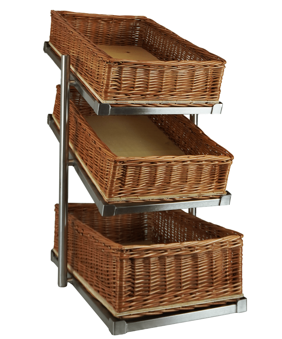 CombiSteel BREAD BASKETS ETAGERE 3 HIGH NARROW MODEL  INCL. BASKETS