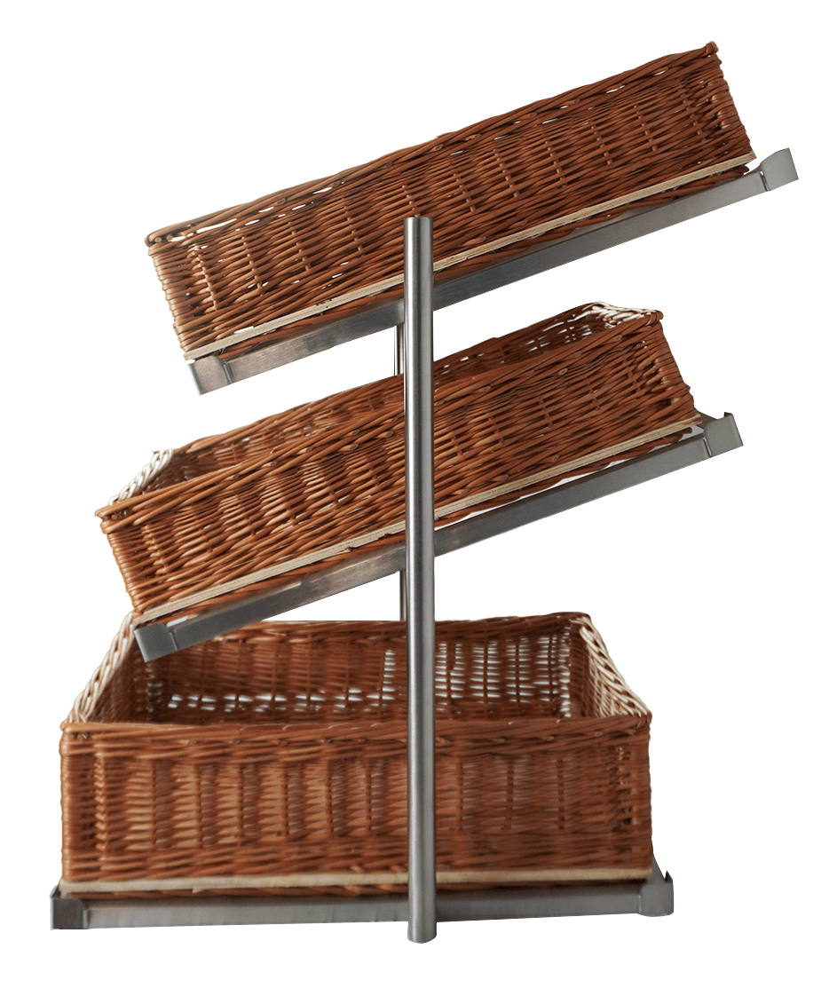 CombiSteel BREAD BASKETS ETAGERE 3 HIGH NARROW MODEL  INCL. BASKETS