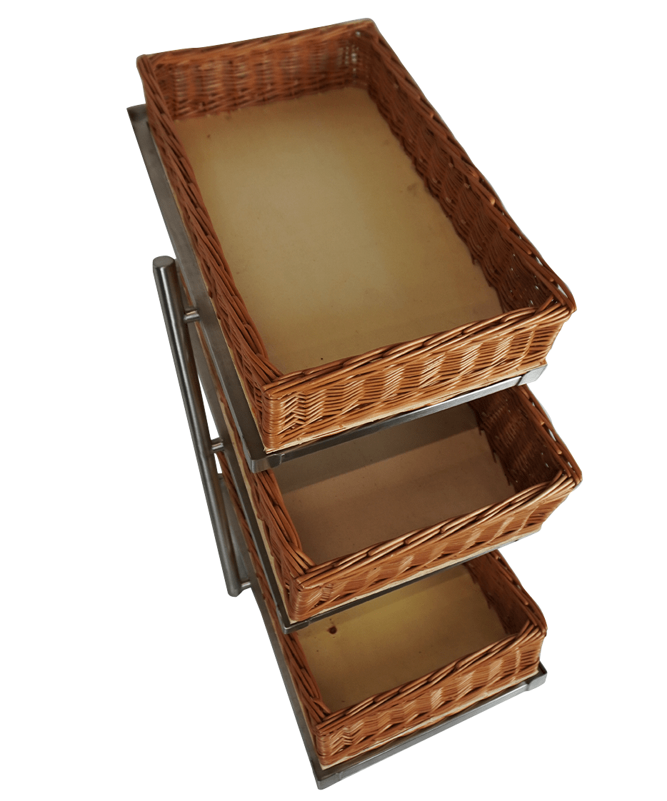 CombiSteel BREAD BASKETS ETAGERE 3 HIGH NARROW MODEL  INCL. BASKETS