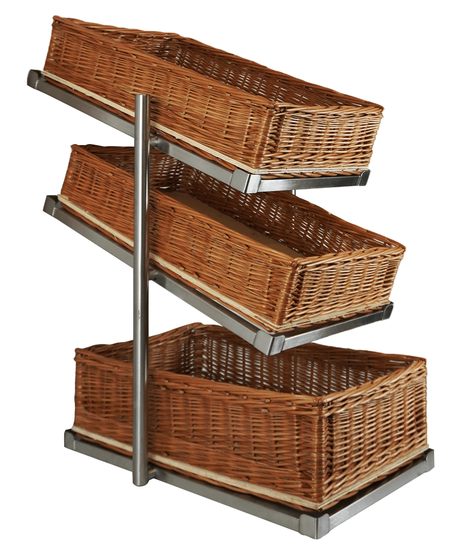 CombiSteel BREAD BASKETS ETAGERE 3 HIGH NARROW MODEL  INCL. BASKETS