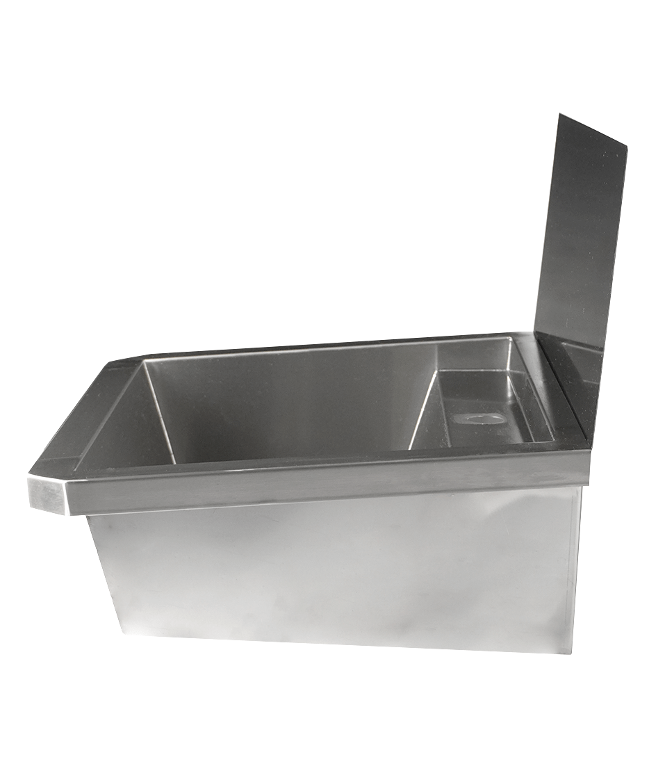 CombiSteel SS WASH BASIN 1 TAP 600MM  DRAIN PLUG AND SPLASH SHIELD INCLUDED, EXCLUDING FAUCET