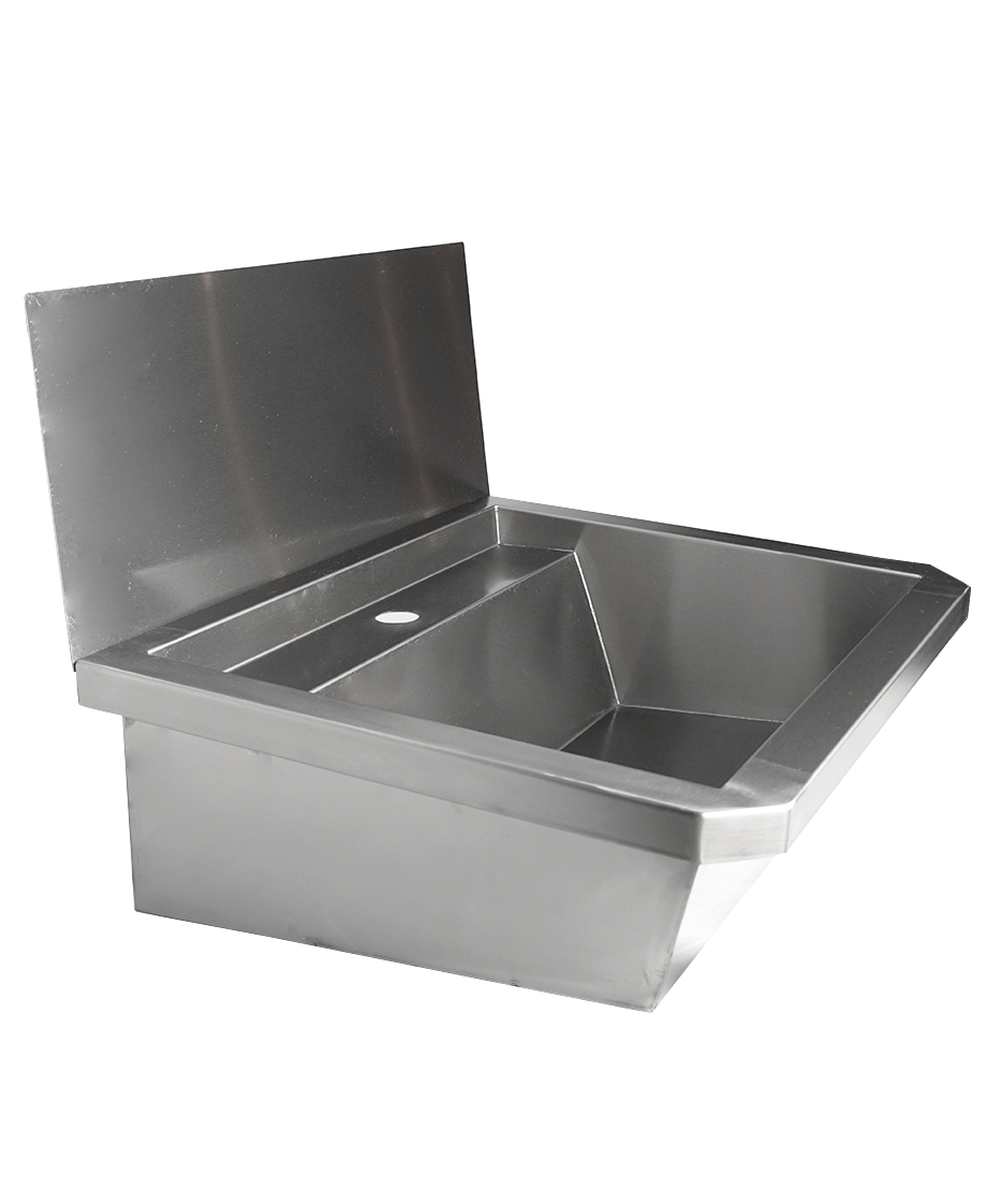 CombiSteel SS WASH BASIN 1 TAP 600MM  DRAIN PLUG AND SPLASH SHIELD INCLUDED, EXCLUDING FAUCET