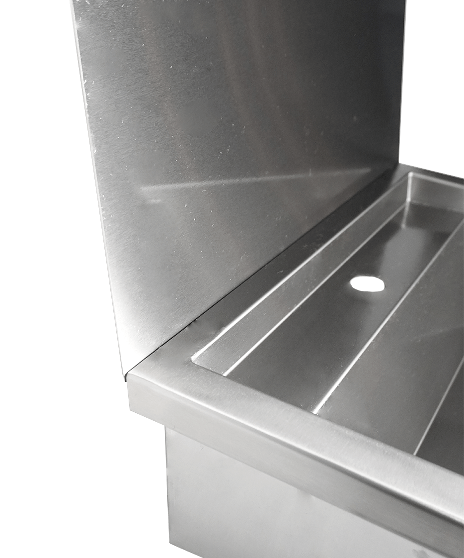 CombiSteel SS WASH BASIN 1 TAP 600MM  DRAIN PLUG AND SPLASH SHIELD INCLUDED, EXCLUDING FAUCET