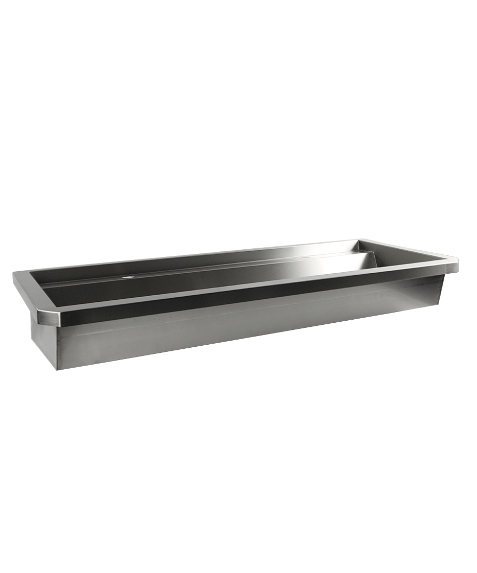 CombiSteel SS WASH BASIN 2 TAPS 1200MM  DRAIN PLUG AND SPLASH SHIELD INCLUDED, EXCLUDING FAUCETS