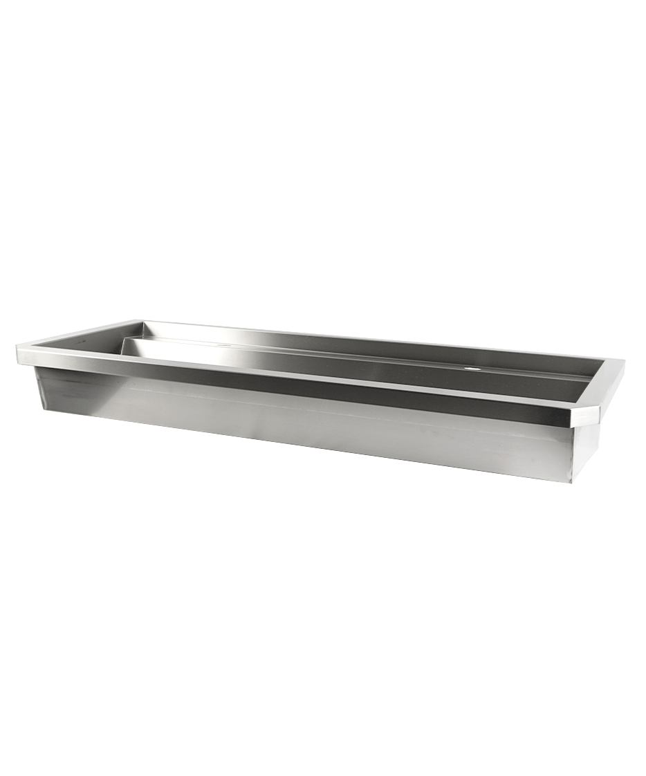 CombiSteel SS WASH BASIN 2 TAPS 1200MM  DRAIN PLUG AND SPLASH SHIELD INCLUDED, EXCLUDING FAUCETS