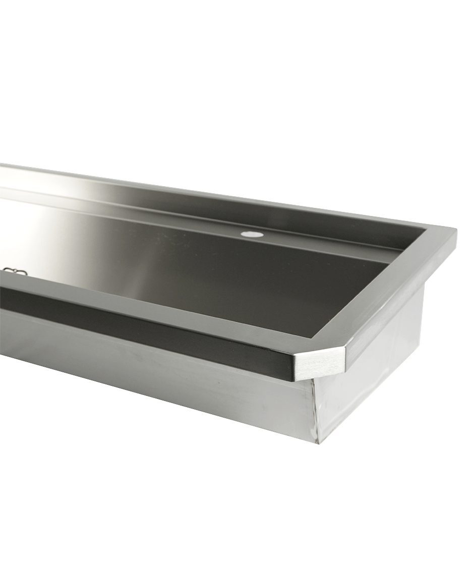 CombiSteel SS WASH BASIN 2 TAPS 1200MM  DRAIN PLUG AND SPLASH SHIELD INCLUDED, EXCLUDING FAUCETS