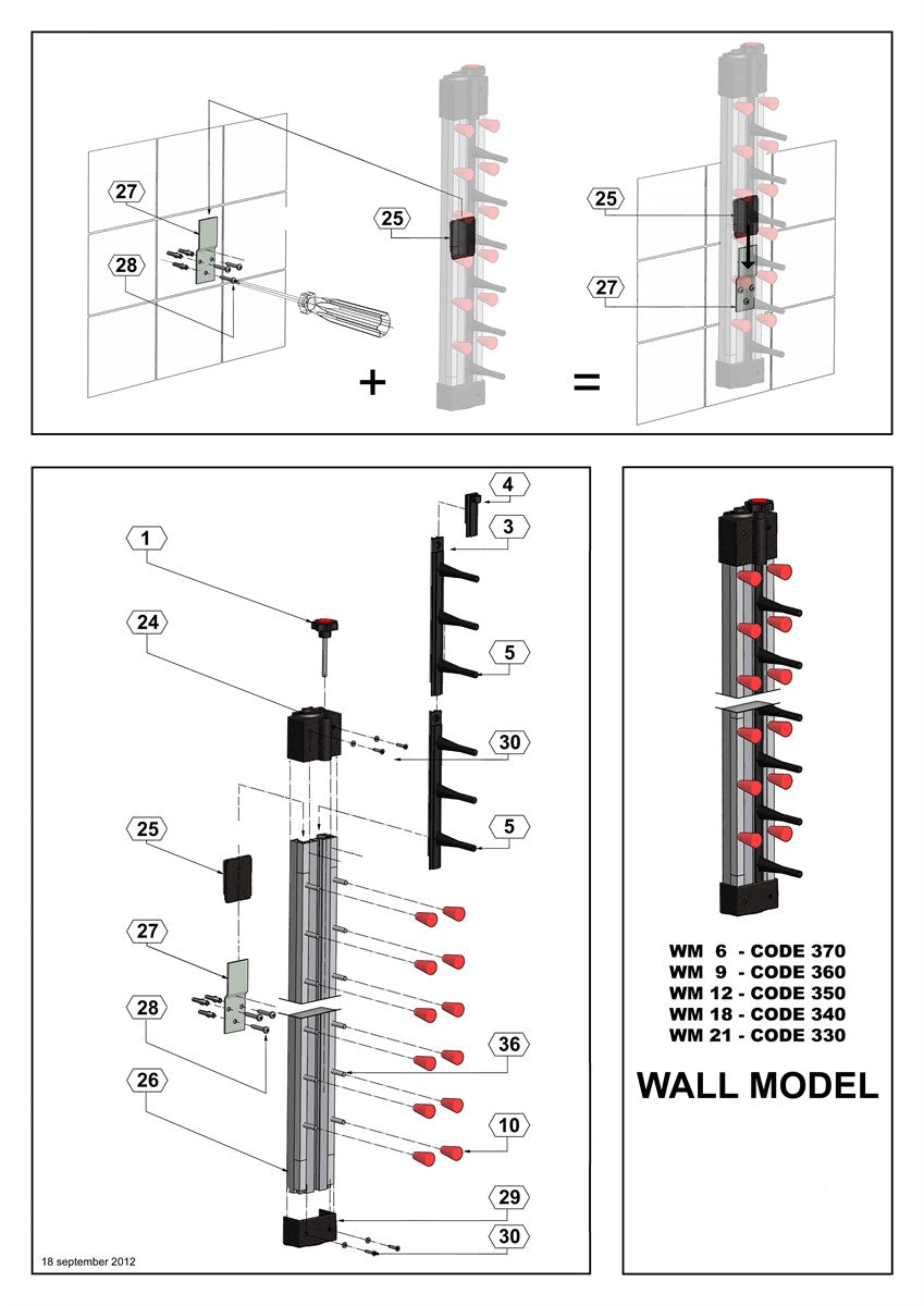 CombiSteel PLATE RACK WALL MODEL 18