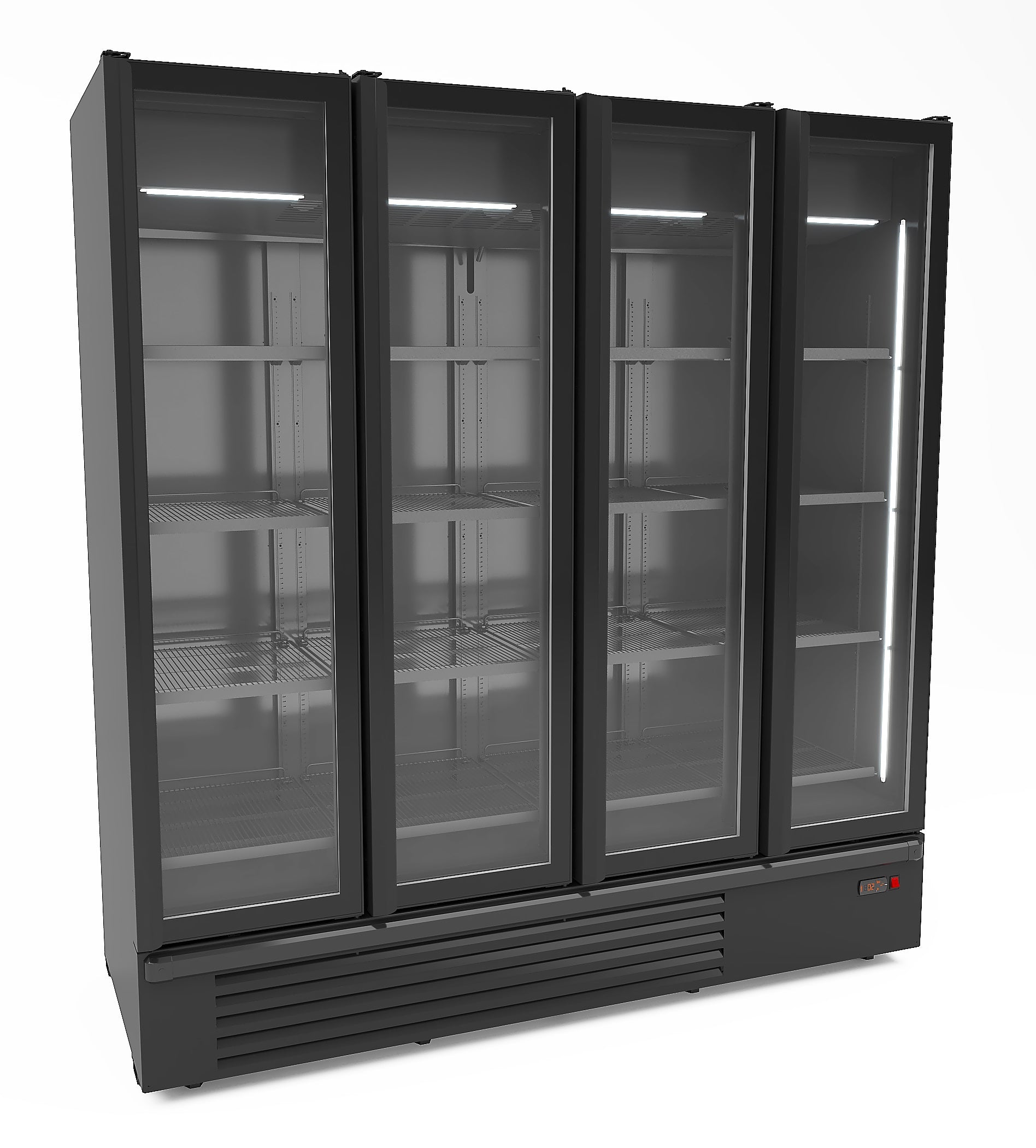 CombiSteel REFRIGERATOR 4 GLASS DOORS BLACK 1850L – commercial catering equipment