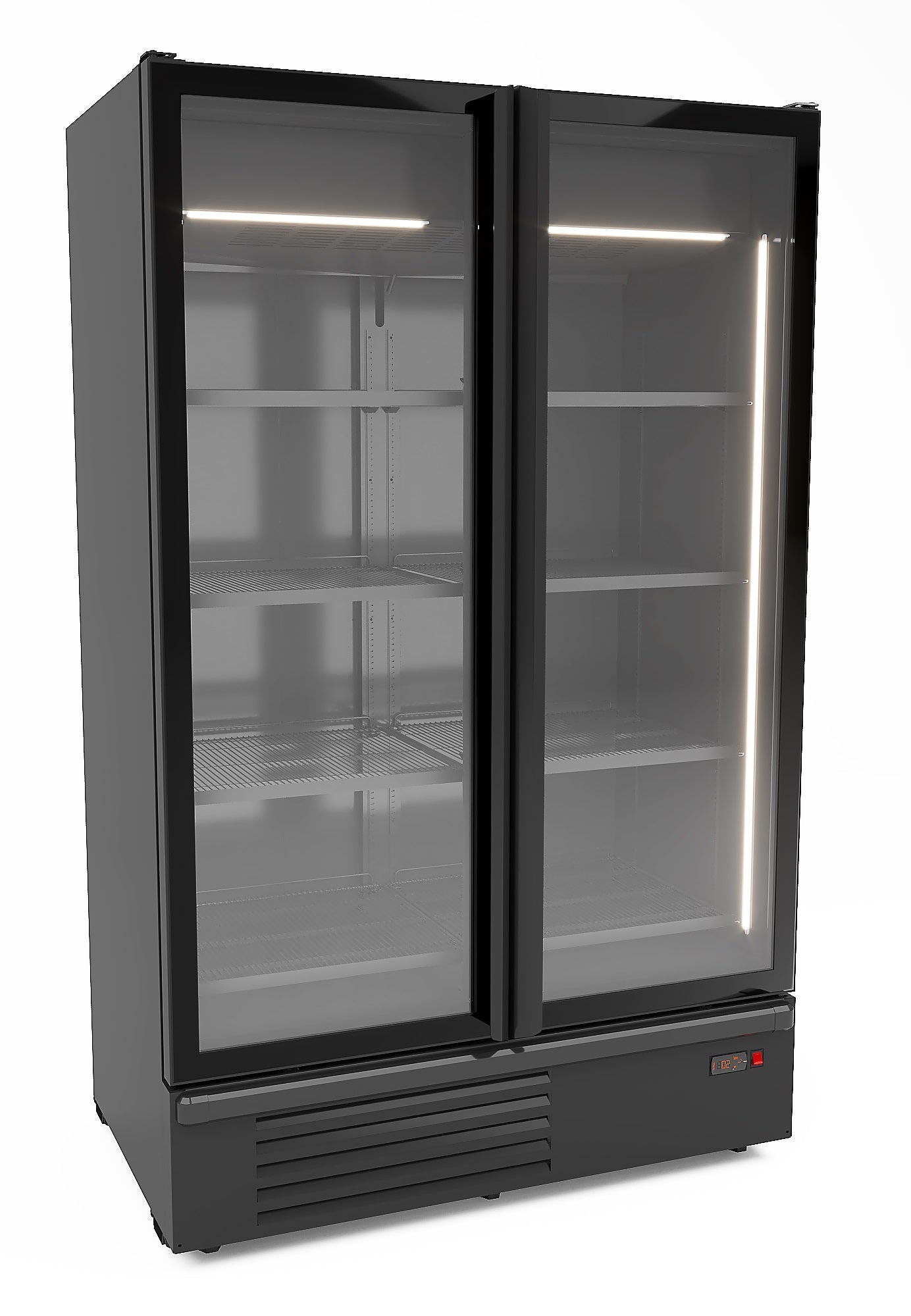 CombiSteel FREEZER 2 GLASS DOORS BLACK 1230L – commercial catering equipment