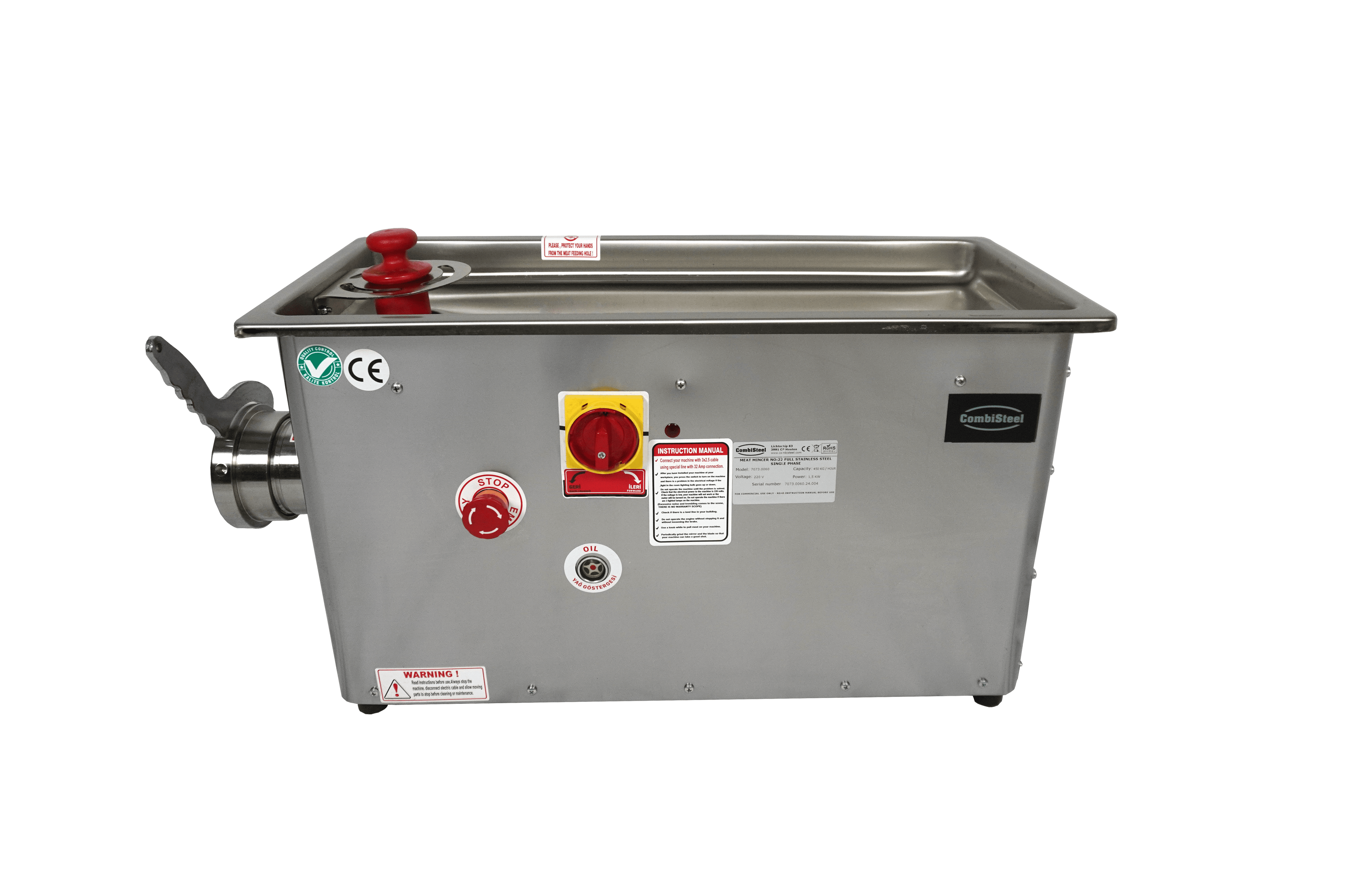 CombiSteel MEATGRINDER 22 - 450KG/H 230V - WITH FIXED HEAD