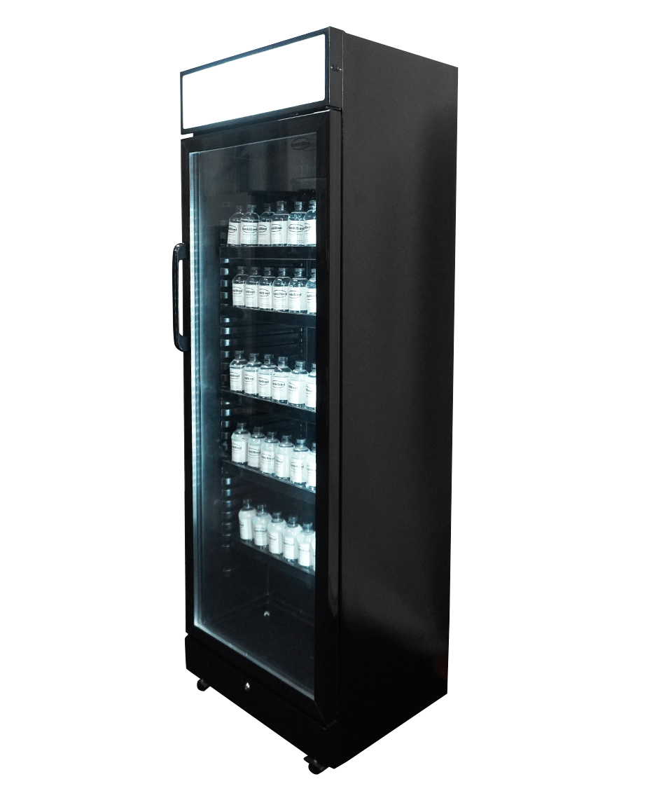 CombiSteel REFRIGERATOR 1 GLASS DOOR BLACK WITH LIGHT BOX SVE-450 BLC