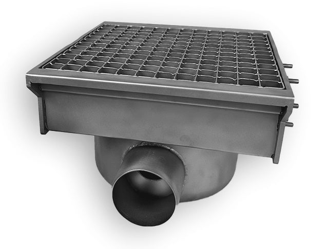 CombiSteel STAINLESS STEEL DRAIN 300X265 WITH 2 EXITS FOR SLOTTED CHANNEL