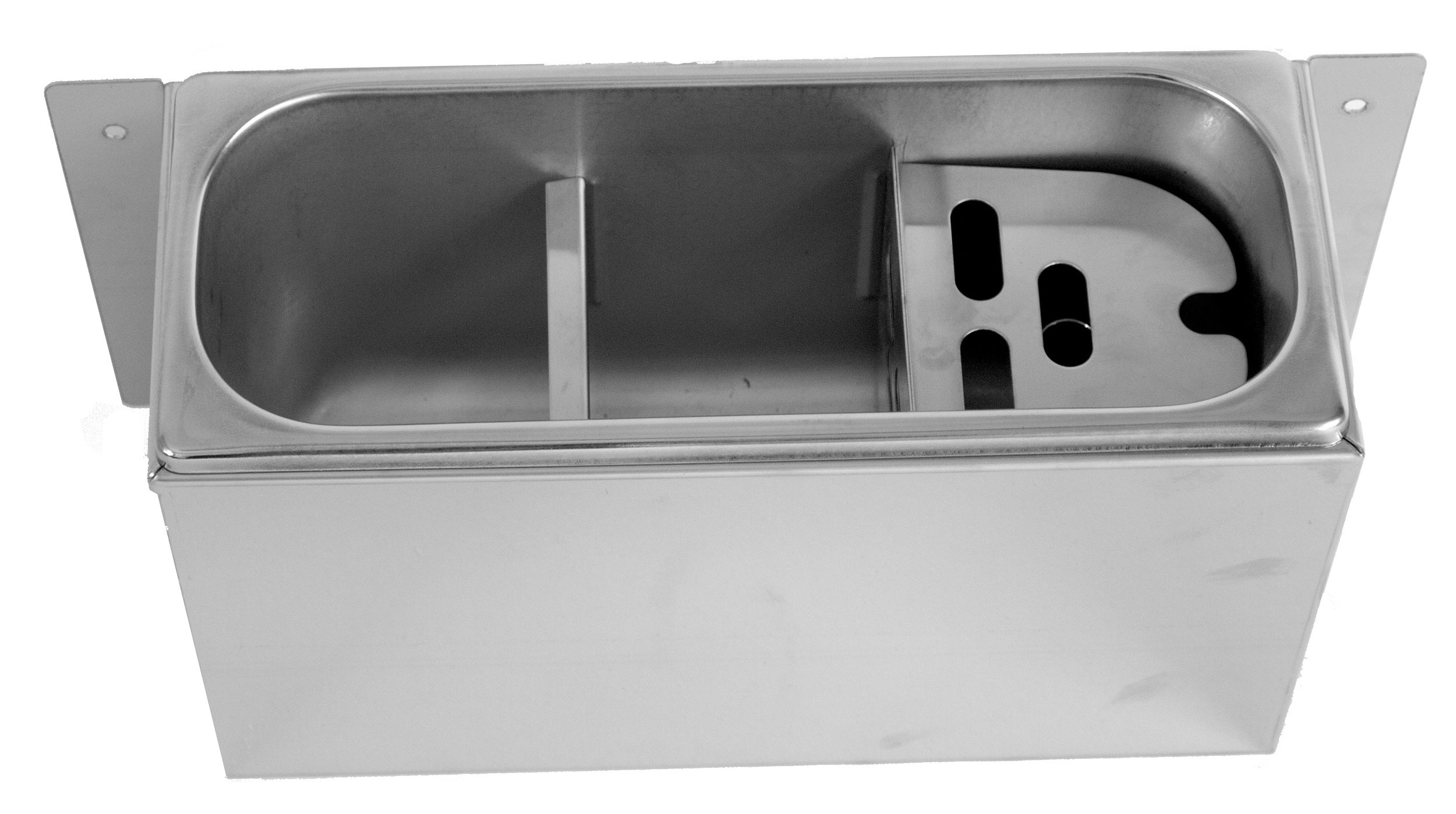 CombiSteel SINK FOR ICE CREAM SCOOP 330X120X150  WITH WATER DRAIN HOLE, WATER CONNECTION AND OVERFLOW PIPE – commercial catering equipment