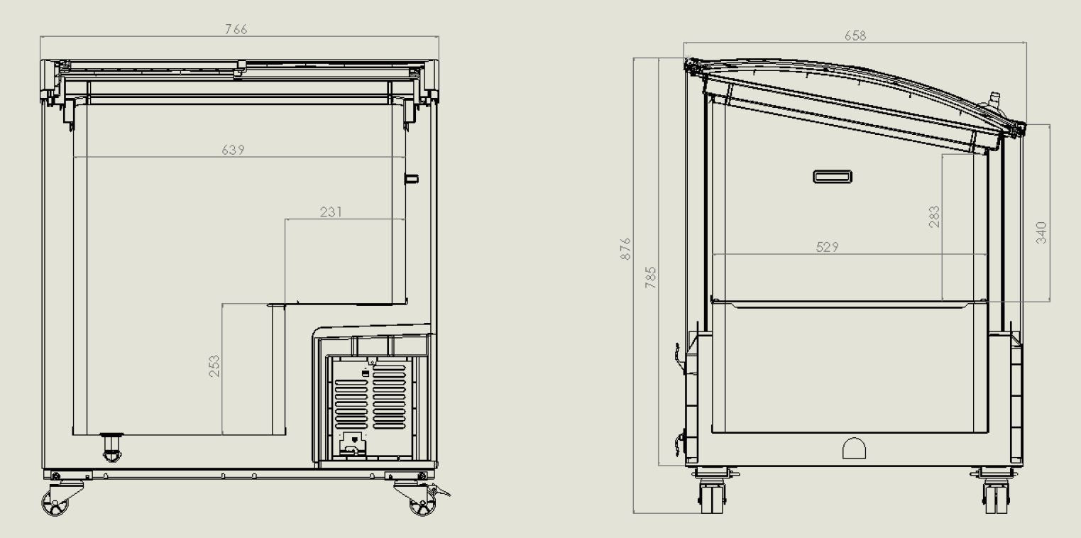 CombiSteel CHEST FREEZER GLASS COVER 198 L