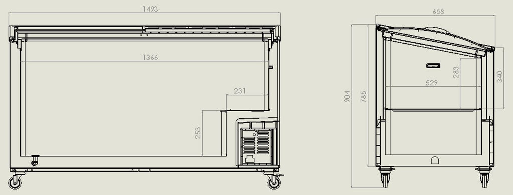 CombiSteel CHEST FREEZER GLASS COVER 461 L