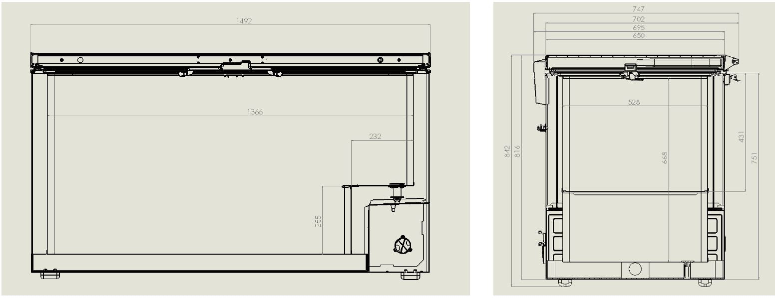 CombiSteel CHEST FREEZER SS COVER 469 L