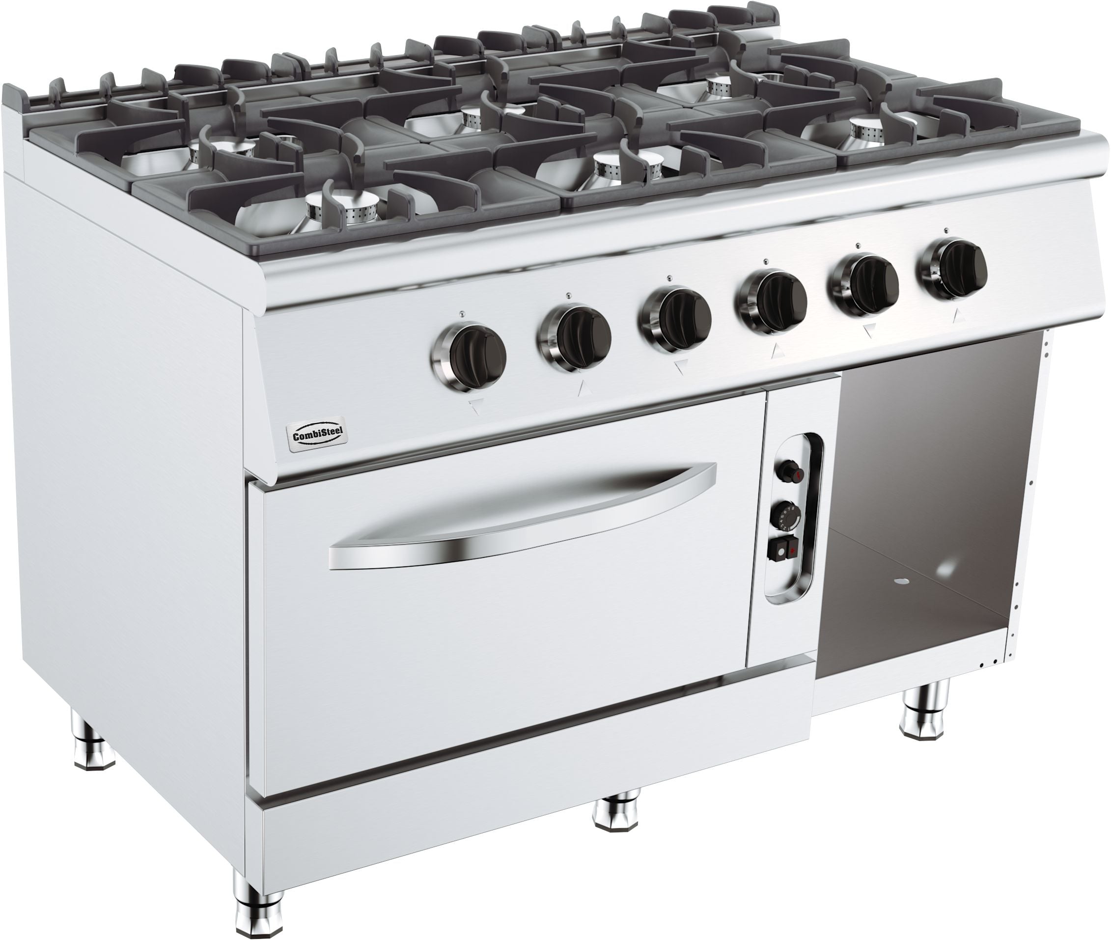 CombiSteel BASE 700 GAS STOVE 6 BU. WITH GAS OVEN – commercial catering equipment