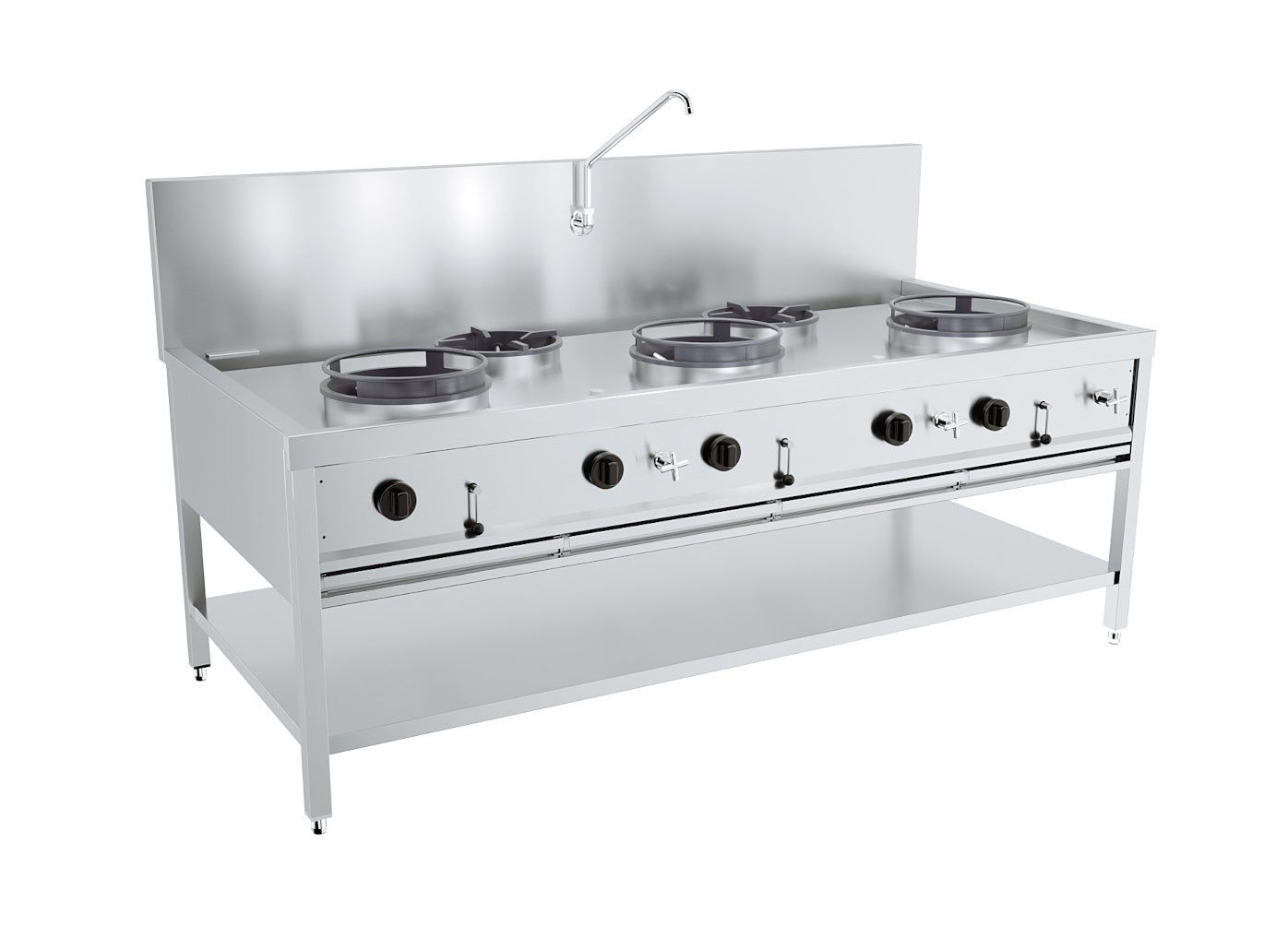 CombiSteel GAS WOK TABLE 3X17KW + 2X9KW – commercial catering equipment