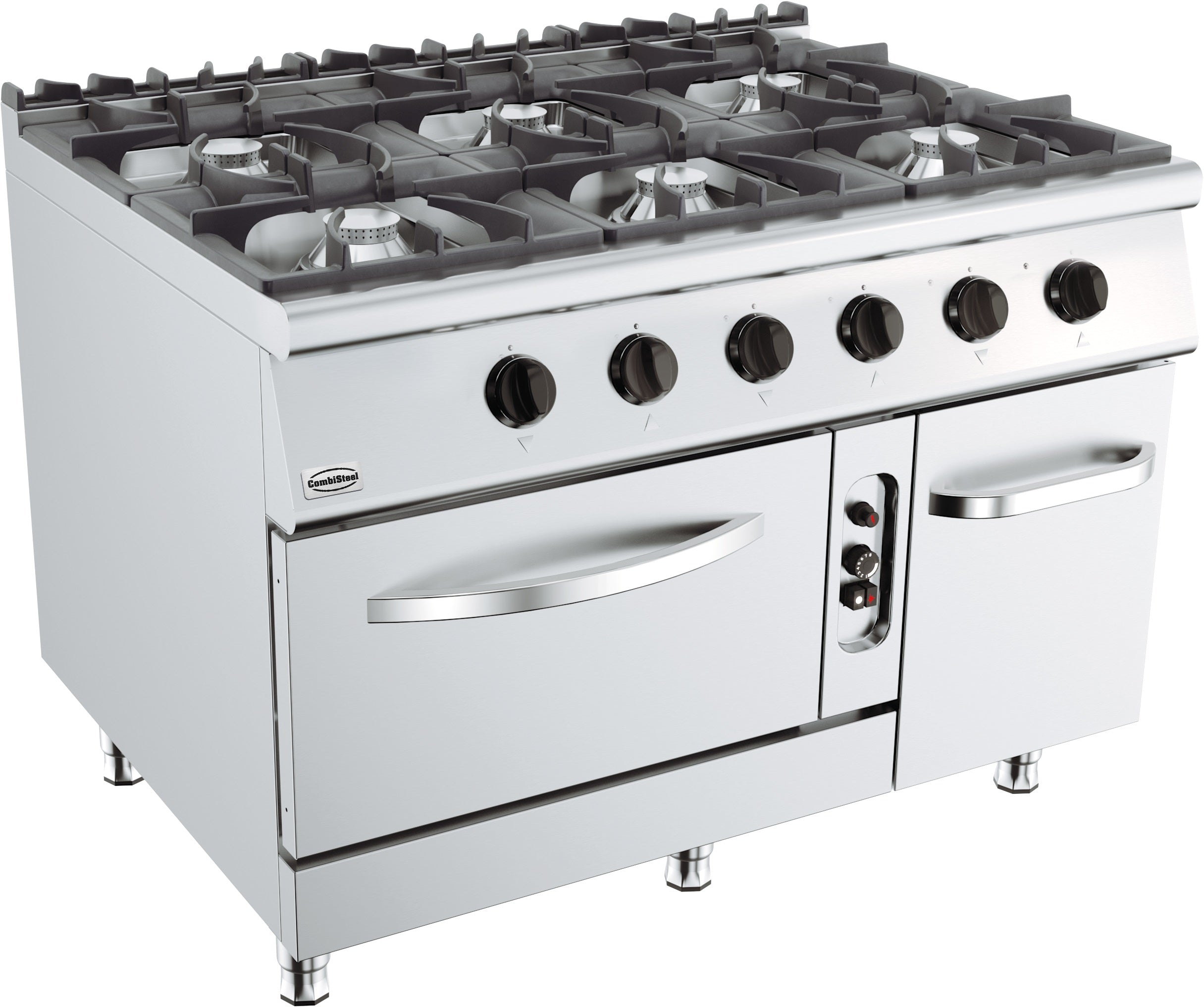 CombiSteel BASE 900 GAS STOVE 6 BU. WITH GAS OVEN – commercial catering equipment