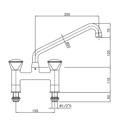 CombiSteel FAUCET WITH 2-HOLES