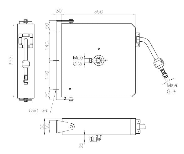 CombiSteel RETRACTABLE HOSE REEL 6 M WITH SPRAY GUN