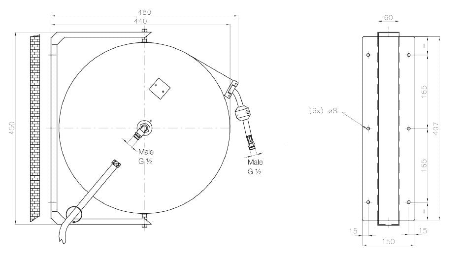CombiSteel RETRACTABLE HOSE REEL 10 M WITH SPRAY GUN