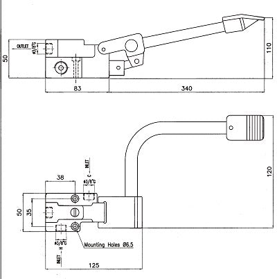 CombiSteel PEDAL CONTROLLED MIXING FAUCET 1 PEDAL