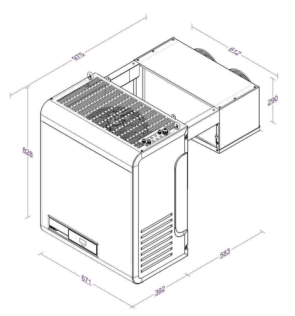 CombiSteel POSITIVE WALL-MOUNTED STRADDLE TYPE UNIT 21-36,7 M3  WITH ONLINE CONNECTION