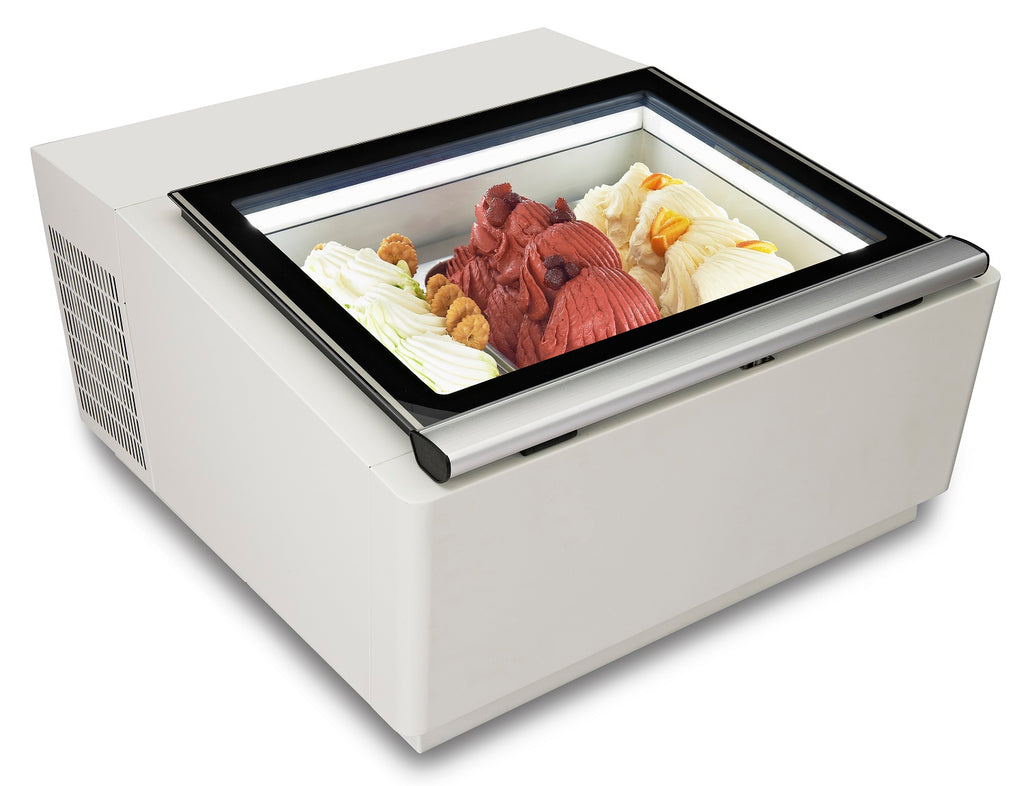 CombiSteel COUNTERTOP MODEL ICE CREAM DISPLAY WHITE  OPENS ON THE OPERATING SIDE