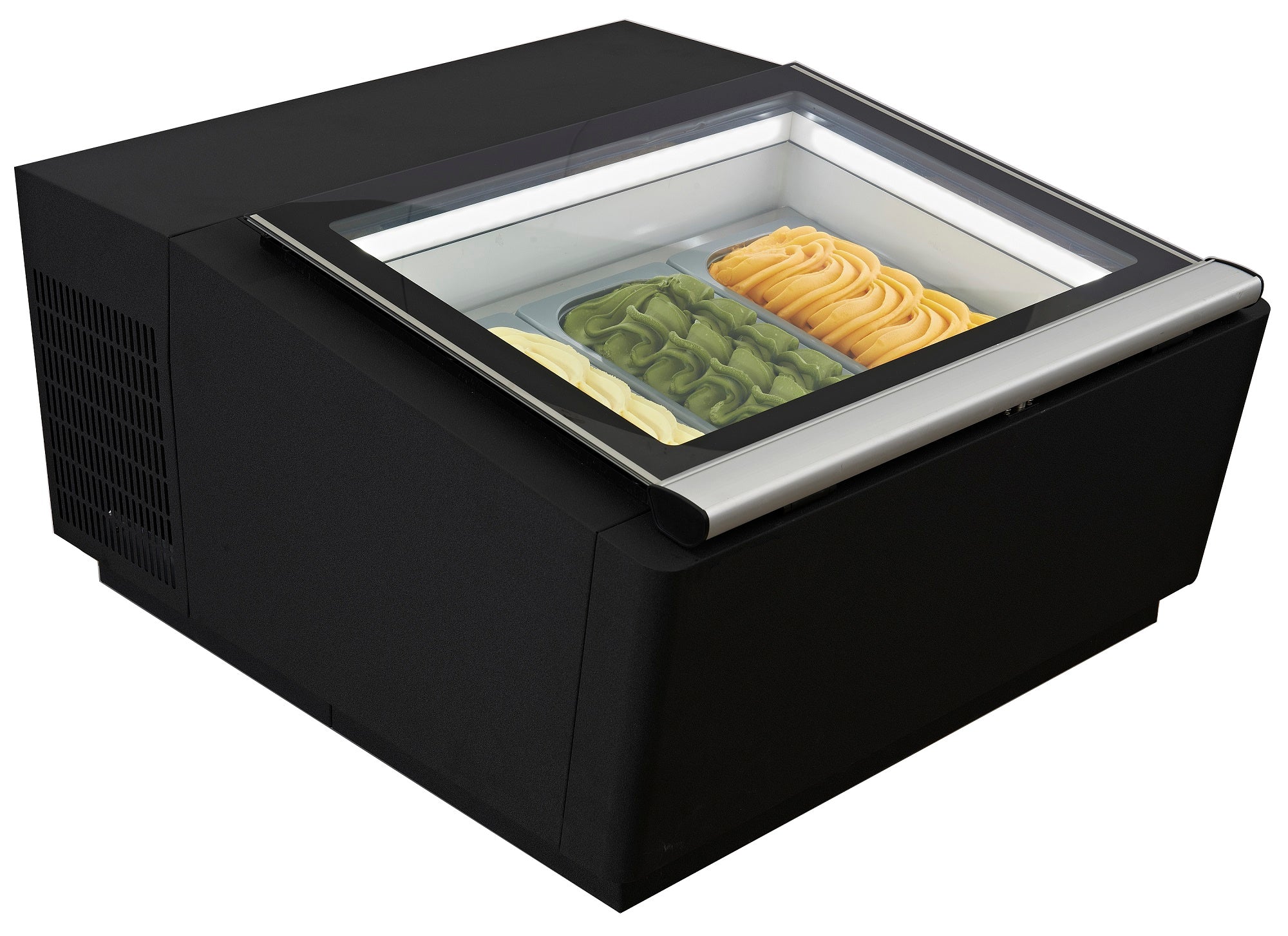 CombiSteel COUNTERTOP MODEL ICE CREAM DISPLAY BLACK  OPENS ON THE OPERATING SIDE