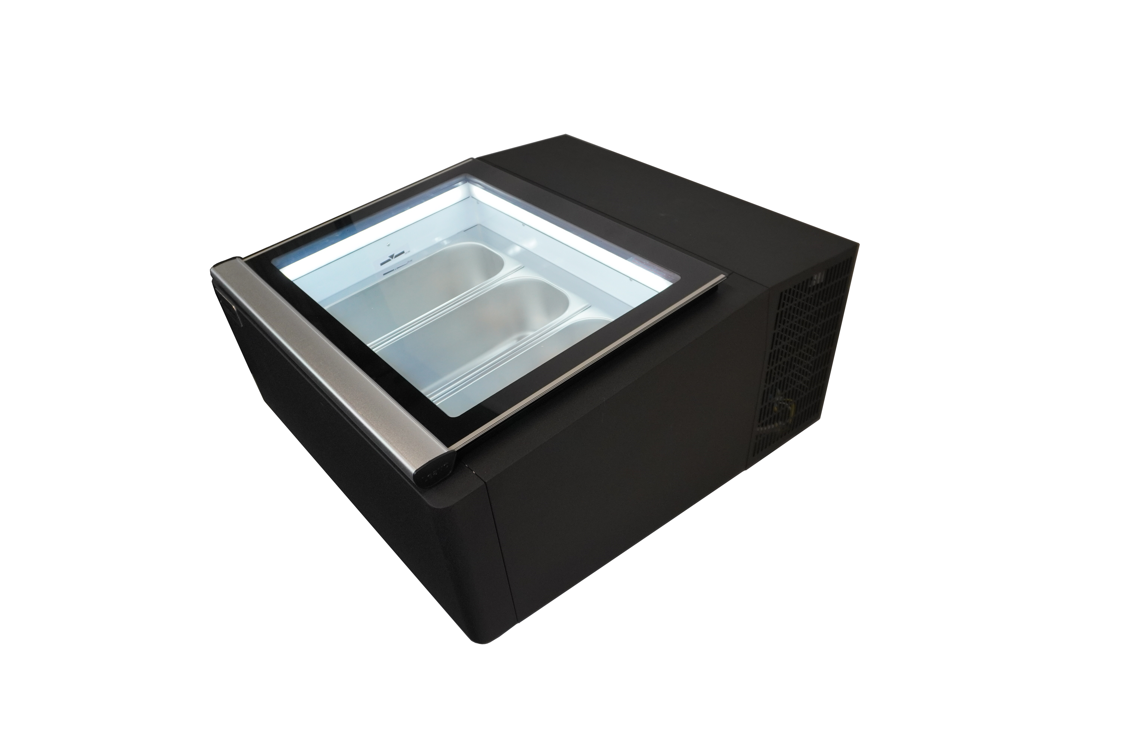 CombiSteel COUNTERTOP MODEL ICE CREAM DISPLAY BLACK  OPENS ON THE OPERATING SIDE
