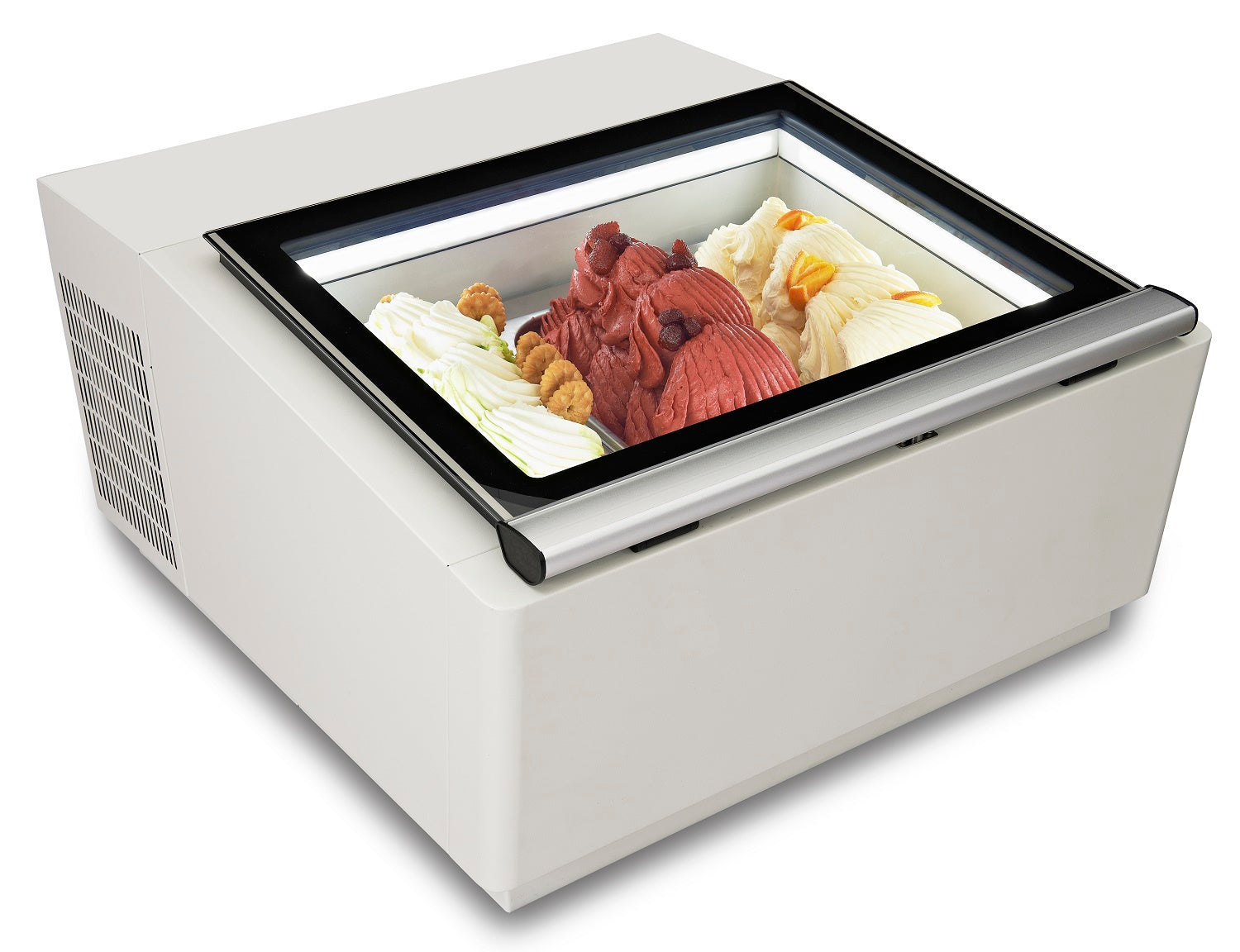 CombiSteel COUNTERTOP MODEL ICE CREAM DISPLAY WHITE  OPENS ON THE CUSTOMER SIDE