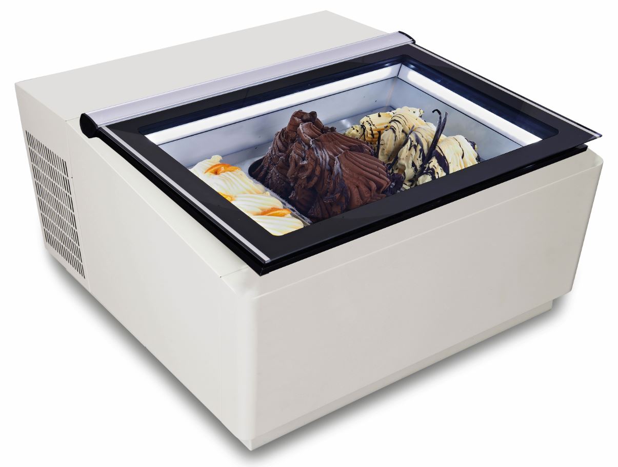 CombiSteel COUNTERTOP MODEL ICE CREAM DISPLAY WHITE  OPENS ON THE CUSTOMER SIDE