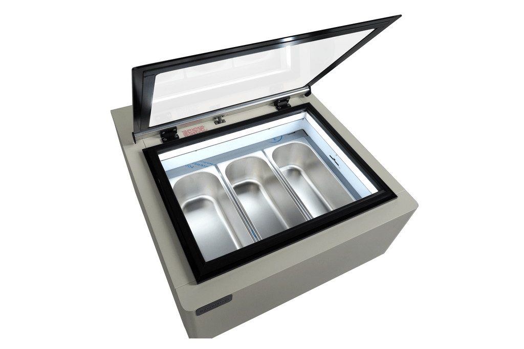 CombiSteel COUNTERTOP MODEL ICE CREAM DISPLAY WHITE  OPENS ON THE CUSTOMER SIDE