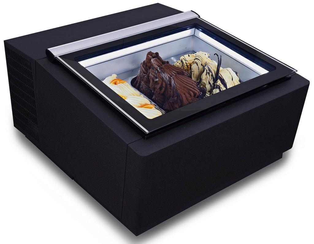 CombiSteel COUNTERTOP MODEL ICE CREAM DISPLAY BLACK  OPENS ON THE CUSTOMER SIDE