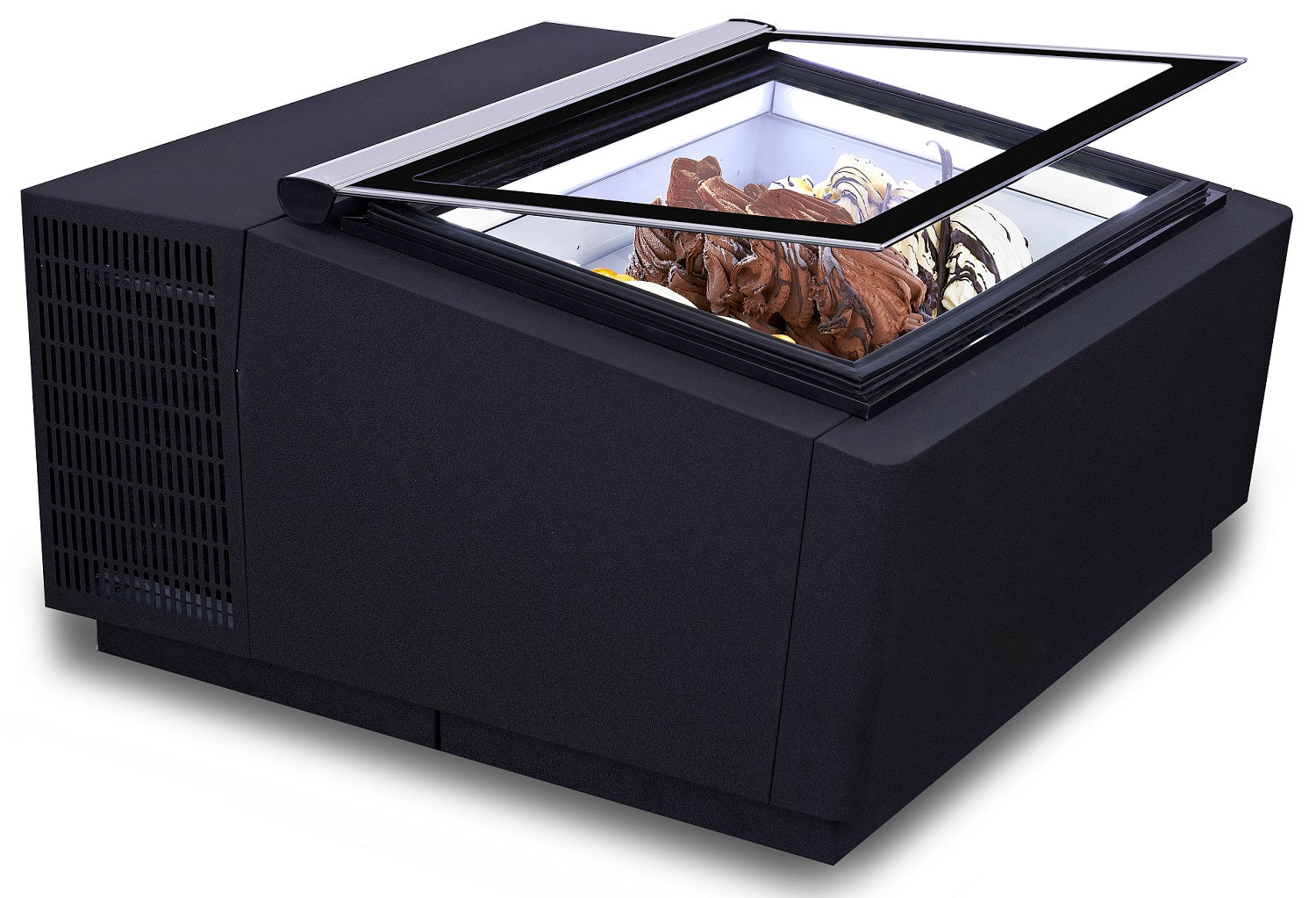 CombiSteel COUNTERTOP MODEL ICE CREAM DISPLAY BLACK  OPENS ON THE CUSTOMER SIDE
