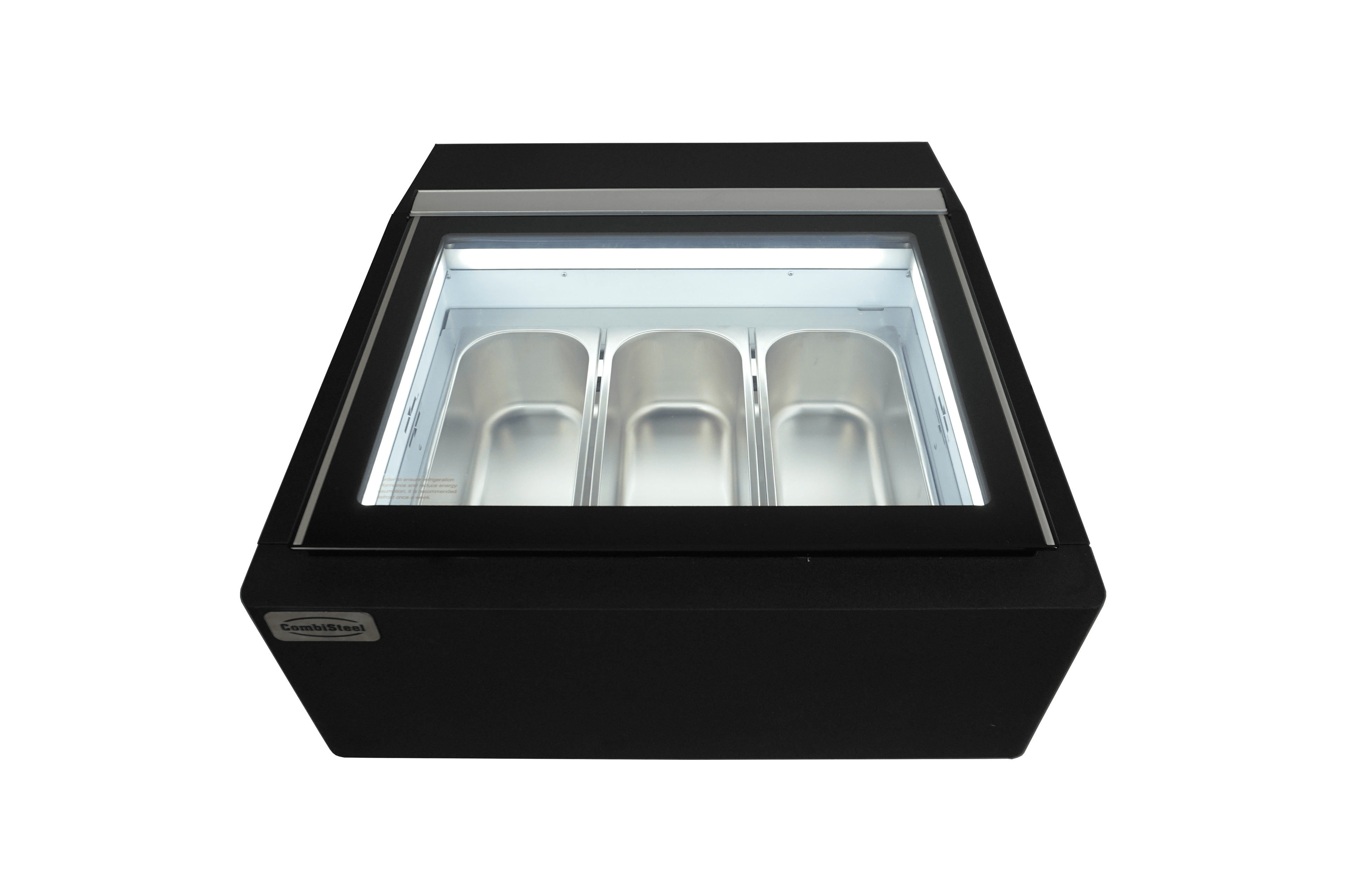 CombiSteel COUNTERTOP MODEL ICE CREAM DISPLAY BLACK  OPENS ON THE CUSTOMER SIDE