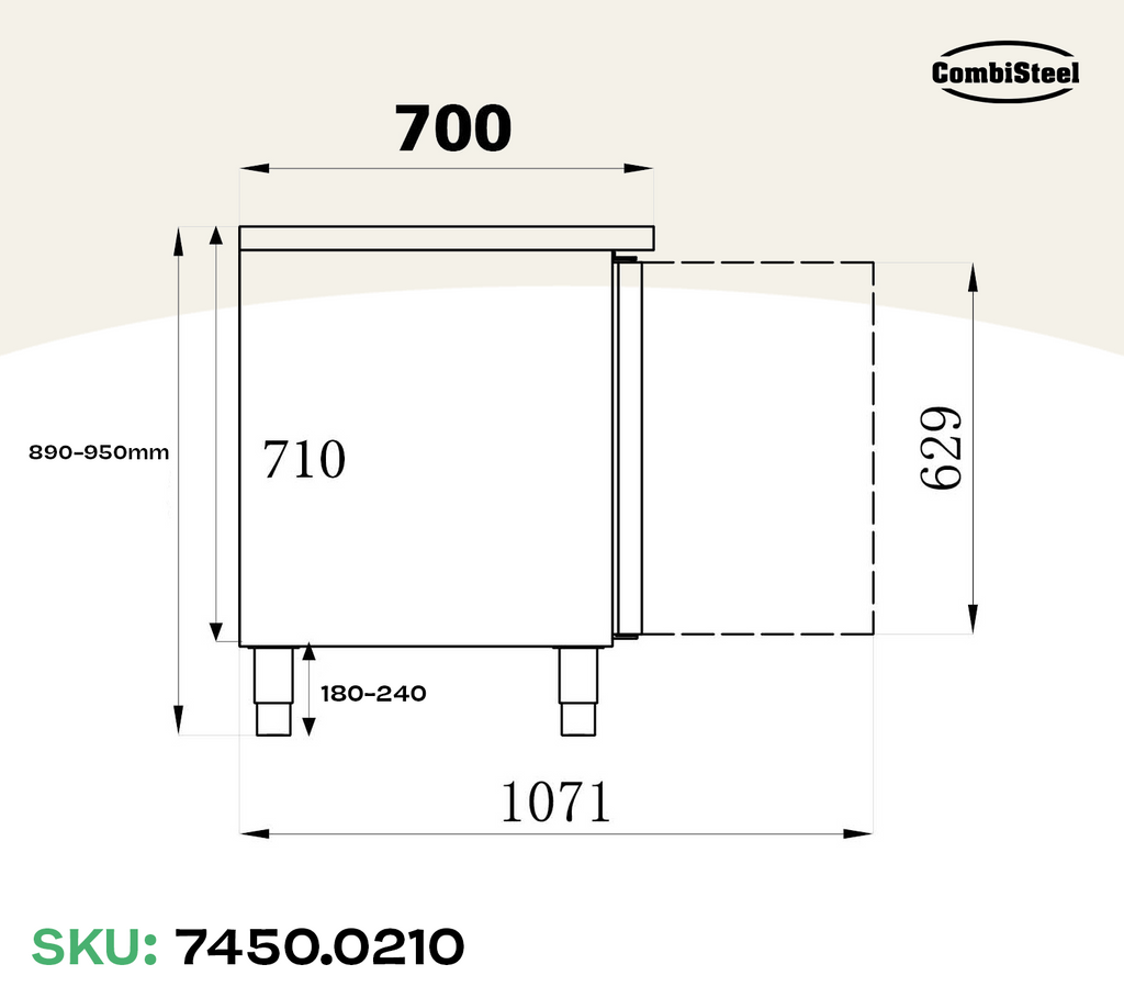 CombiSteel 700 REFRIGERATED COUNTER SINK 2 DOORS