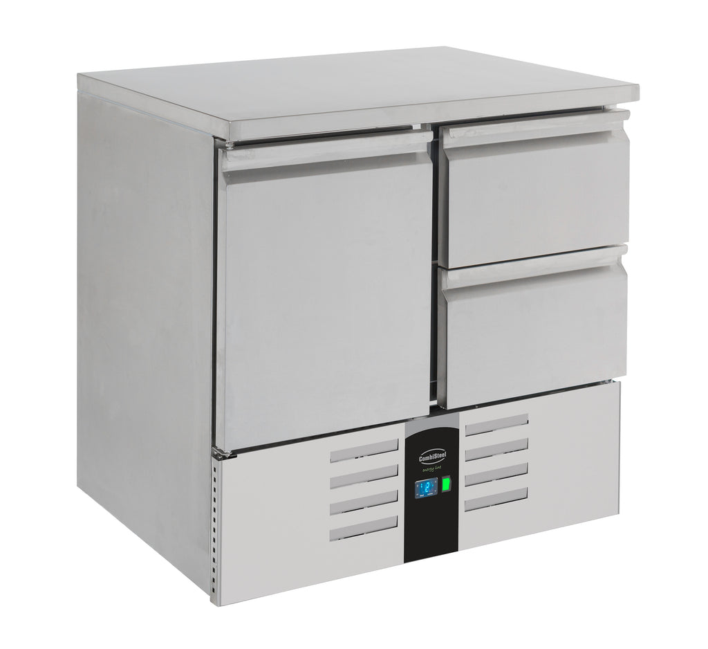 CombiSteel REFRIGERATED COUNTER 1 DOOR/2 DRAWERS ENERGY LINE  EQUIPPED WITH EVAPORATOR